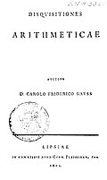 Portada de Disquisitiones Arithmeticae de Gauss