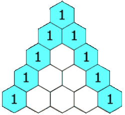 Esquema animado del triángulo de Pascal