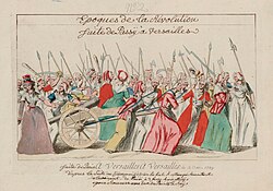 La marcha de las mujeres de París hacia Versalles