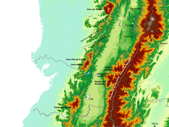 Geografía del valle del río Cauca entre las cordilleras.