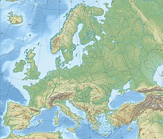 Mapa que muestra la ubicación general de las Ardenas en Europa.