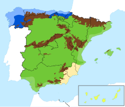 Mapa de regiones climáticas