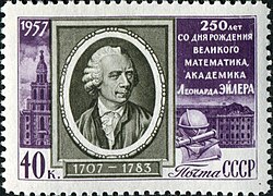 Sello soviético conmemorativo de Leonhard Euler