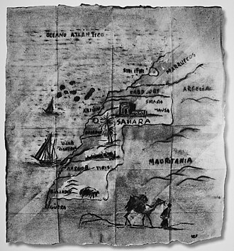 Mapa histórico del Sahara Occidental de 1940