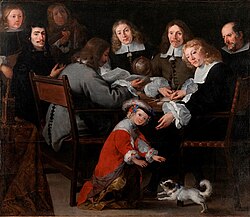 El embajador danés en Madrid, Cornelius Pedersen, y su séquito, pintado por José Antolínez.
