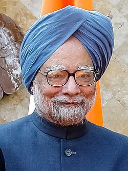 Manmohan Singh utilizando un dastar