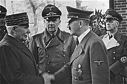 Encuentro diplomático entre Adolf Hitler y Philippe Pétain en octubre de 1940.
