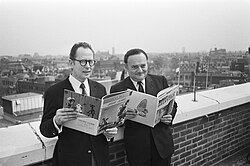 Morris y Goscinny con sus obras