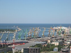 Vista aérea del puerto marítimo de Klaipėda