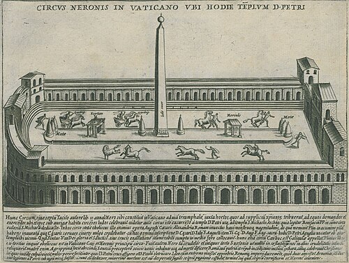 Grabado histórico del Circo de Nerón elaborado por Pietro Santi Bartoli en 1699