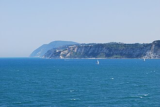 Vista de Ancona desde la salida del puerto