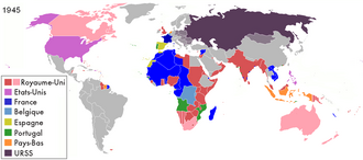 Mapa de las colonias francesas en África en 1945