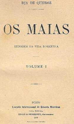 Portada de la primera edición de 1888 de la obra Los Maia