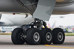 Tren de aterrizaje de un Boeing 777