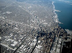Vista aérea de Chicago como ejemplo de ecosistema urbano