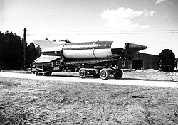 Cohete alemán V-2 empleado durante la Segunda Guerra Mundial