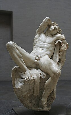 Fauno Barberini, copia en mármol exhibida en la Gliptoteca de Múnich