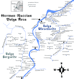 Principales colonias alemanas en la región del Volga