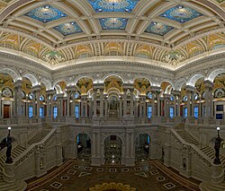Gran Vestíbulo interior en el Thomas Jefferson Building