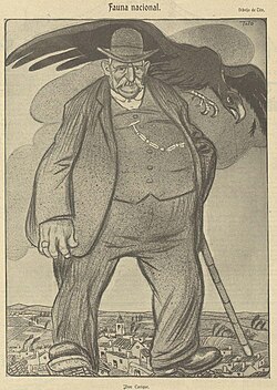 Ilustración satírica titulada Don Cacique