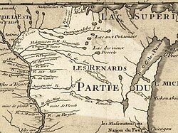 Mapa histórico de Wisconsin en 1718