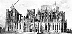 Estado de la catedral de Colonia en 1851