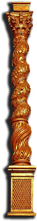 Columna salomónica con fuste helicoidal