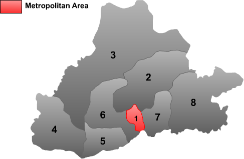 Mapa administrativo de la prefectura de Lhasa