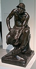 Escultura de un trabajador siderúrgico