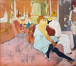Obra pictórica Au Salon de la rue des Moulins de Henri de Toulouse-Lautrec fechada en 1894