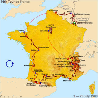 Infografía del Tour de Francia 1989