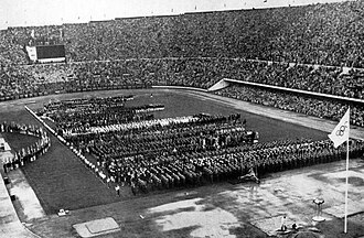 Vista general de la ceremonia inaugural en el Estadio Olímpico