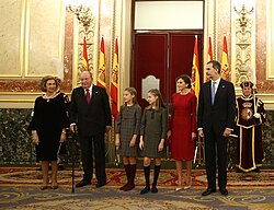 La familia real española en 2018