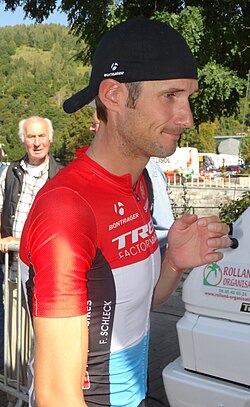 Retrato de Fränk Schleck durante su etapa como ciclista profesional