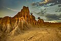 Formaciones de tierra arcillosa en el desierto