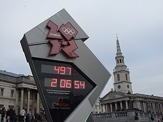 Reloj de cuenta regresiva en Trafalgar Square