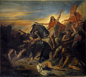Representación artística clásica de la Batalla de Tolbiac