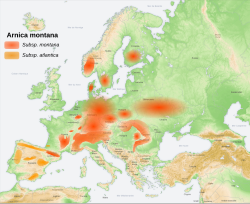 Mapa de distribución geográfica de la especie