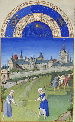 Ilustración histórica de faenas agrícolas.