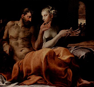 Ulises y Penélope, obra pintada por Francesco Primaticcio en 1563