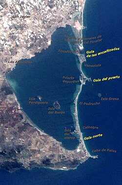 Vista satelital de la lengua de tierra