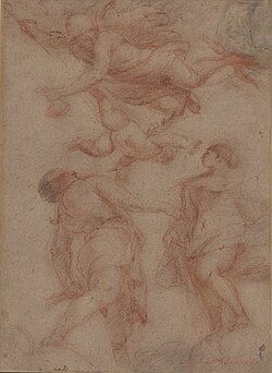 Dibujo preparatorio para el techo del Salón de los Espejos