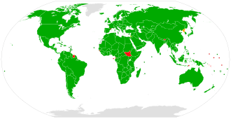 Mapa de estados miembros del OIEA