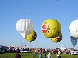 Globos de gas preparados en la Albuquerque International Balloon Fiesta.