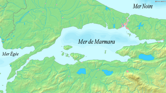 Mapa histórico de la zona de los Dardanelos