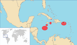 Mapa del Caribe estadounidense