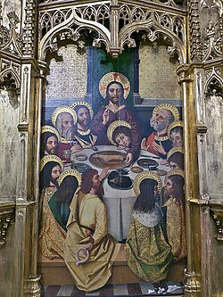 Representación de la Última Cena procedente del retablo mayor de la iglesia de Alanís