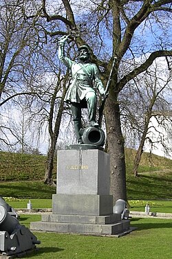 El soldado de infantería, obra de Herman Wilhelm Bissen (1858)