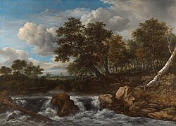 Paisaje con salto de agua
