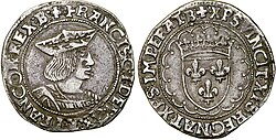 Medio testón de plata con la efigie de Francisco I